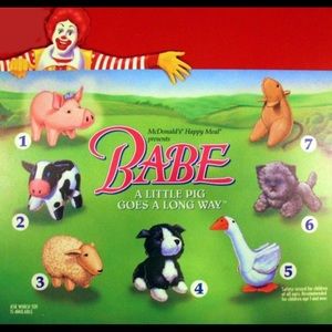 NWT Babe McDonald’s Happy Meal Toy Set of 5 year 1995. Vintage